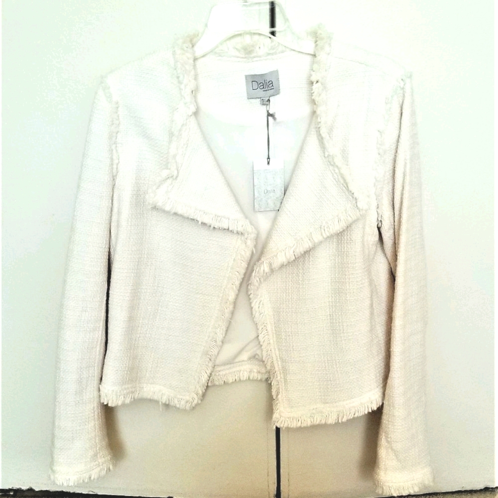DALIA tweed boucle cropped jacket, L